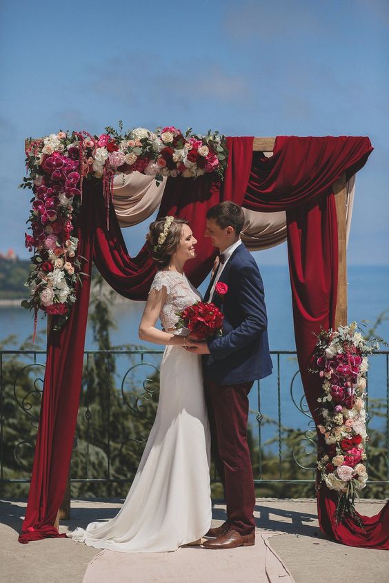 20 Best Floral and Fabric Wedding Arches on Pinterest 