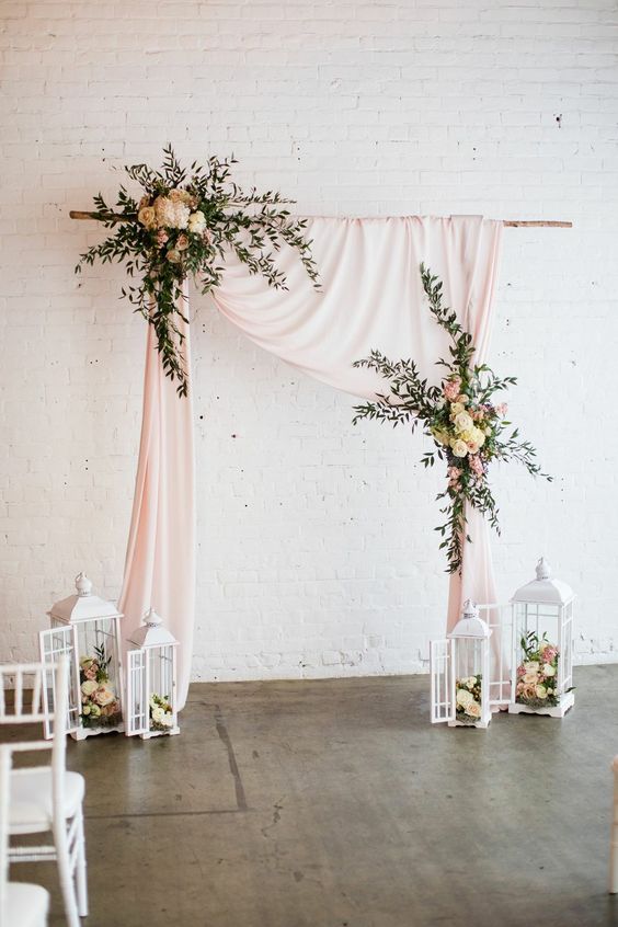 20 Best Floral and Fabric Wedding Arches on Pinterest | Roses &amp; Rings