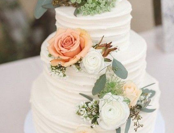 floral buttercream wedding cake