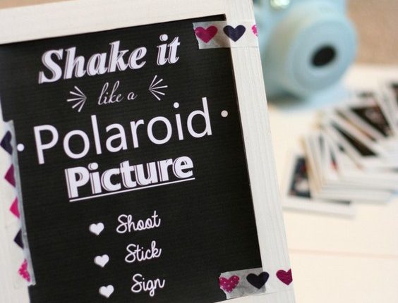 polaroid picture wedding guestbook sign