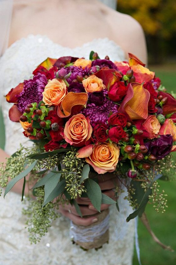 Top 20 Fall Wedding Bouquets for Autumn Brides | Roses &amp; Rings