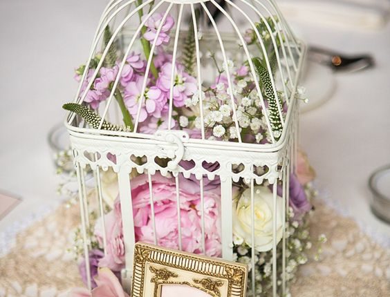 vintage birdcage wedding centerpiece