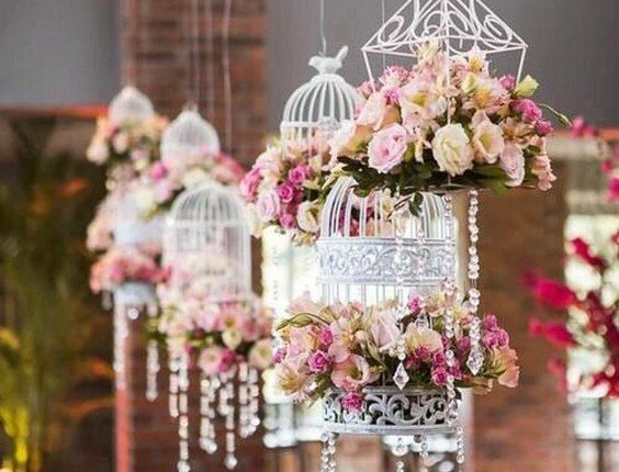 vintage hanging birdcage wedding decor