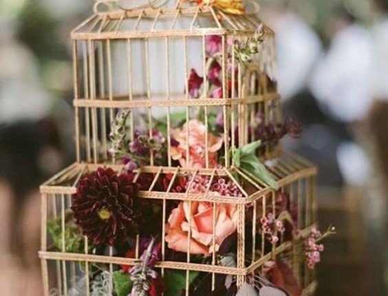 vintage hanging birdcage wedding ideas
