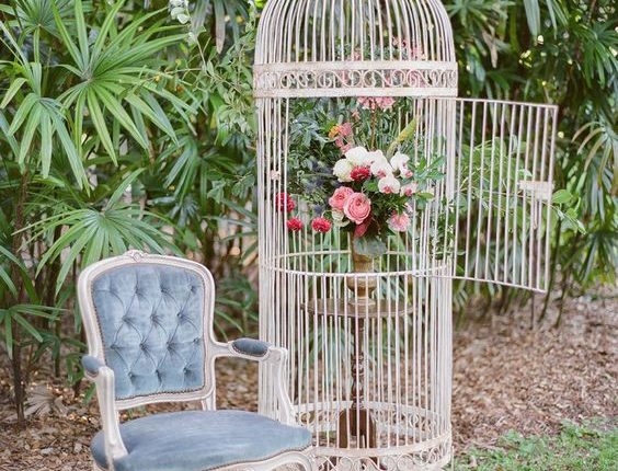 vintage large birdcage wedding decor