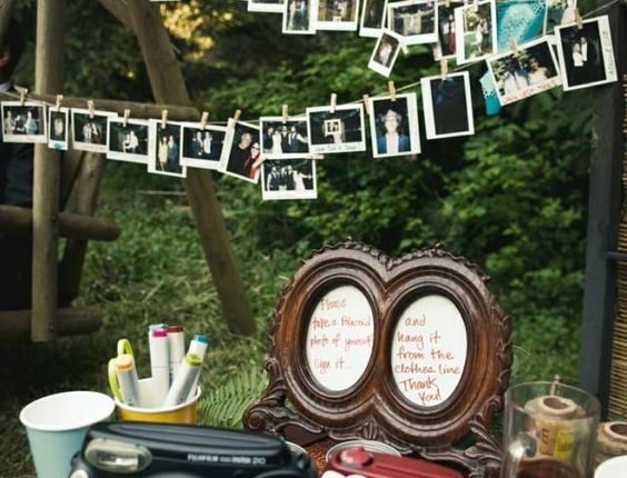 vintage wedding receptions and polaroid guest books