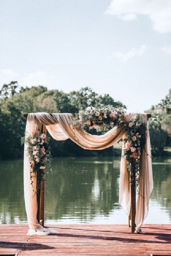 20 Best Floral and Fabric Wedding Arches on Pinterest | Roses &amp; Rings