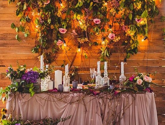 barn luxury wedding sweetheart table decor