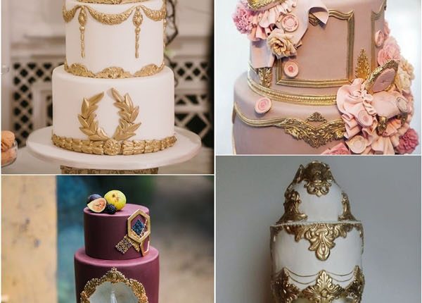 vintage baroque wedding cake ideas