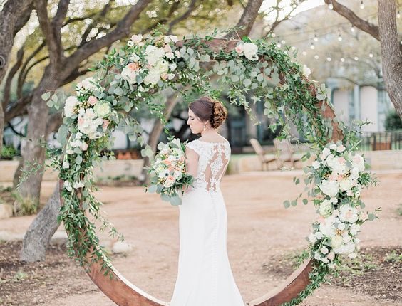 Floral Circle Wedding Arch Backdrop
