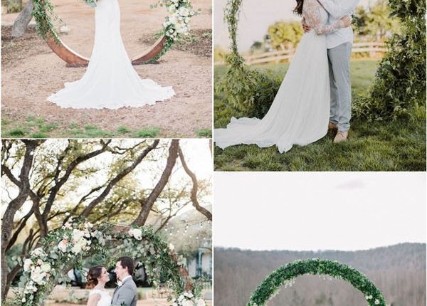 floral giant wreath wedding arch ideas