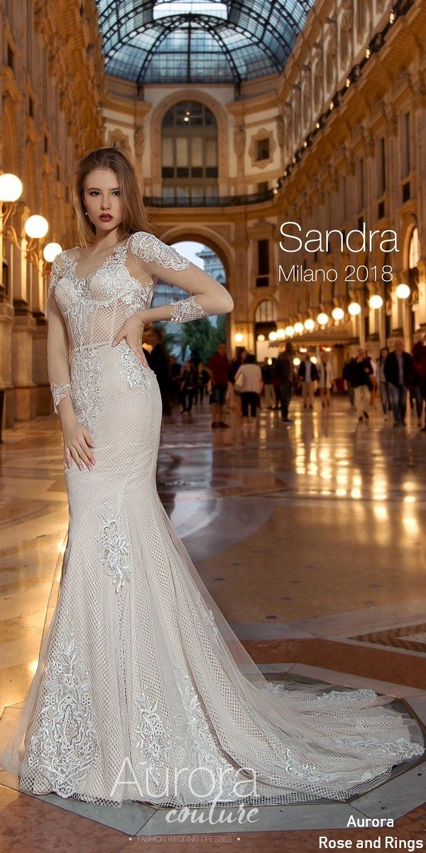 Long sleeve vintage lace wedding dress SANDRA