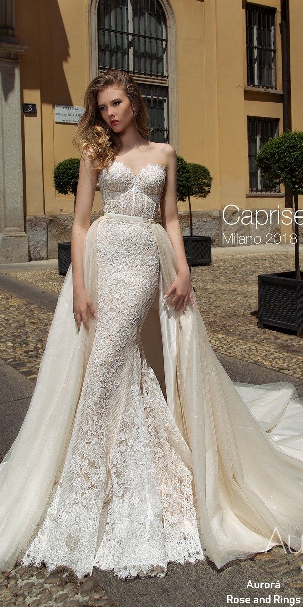 Strapless sweetheart boho Lace wedding dress CAPRISE
