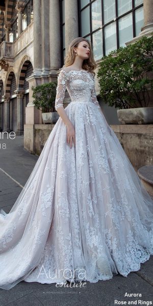 Traditional cinderella long sleeves lace wedding dresses LUSANNE
