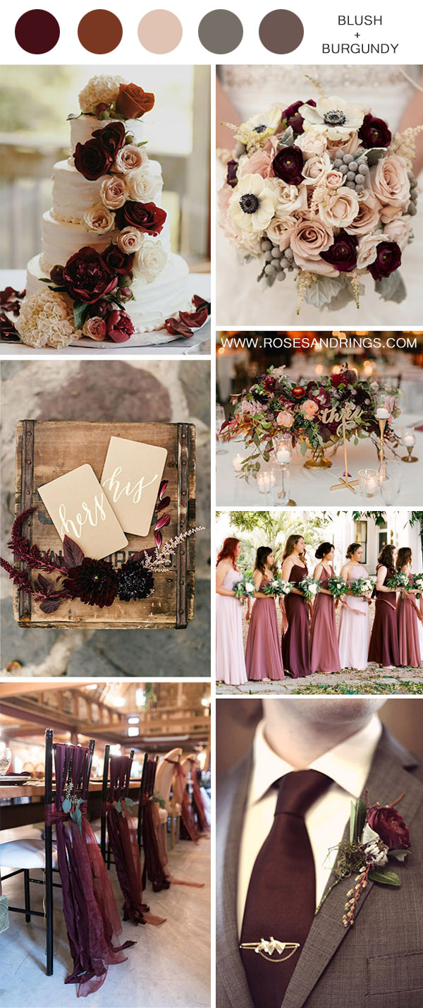 burgundy and blush vintage wedding ideas