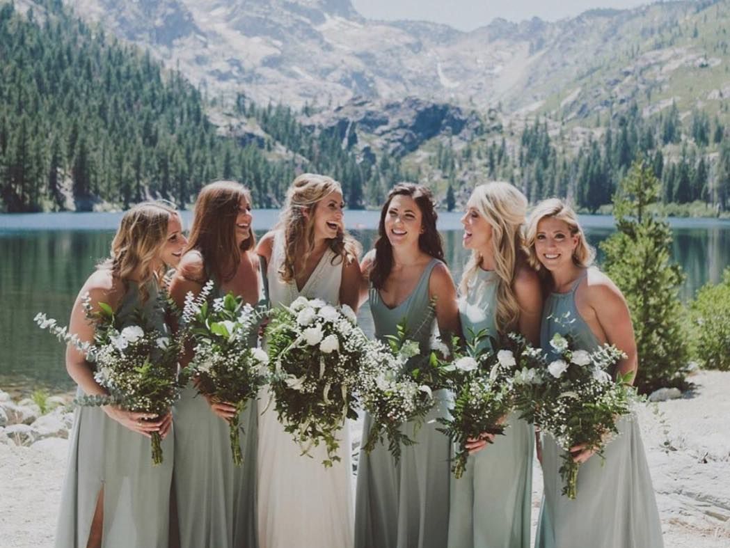 mix and macthed greenery bridesmaid dresses_cr