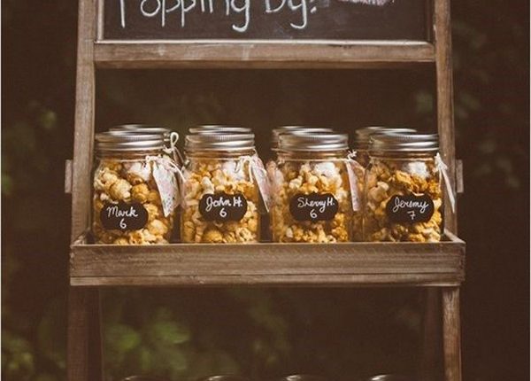 rustic popping wedding favors