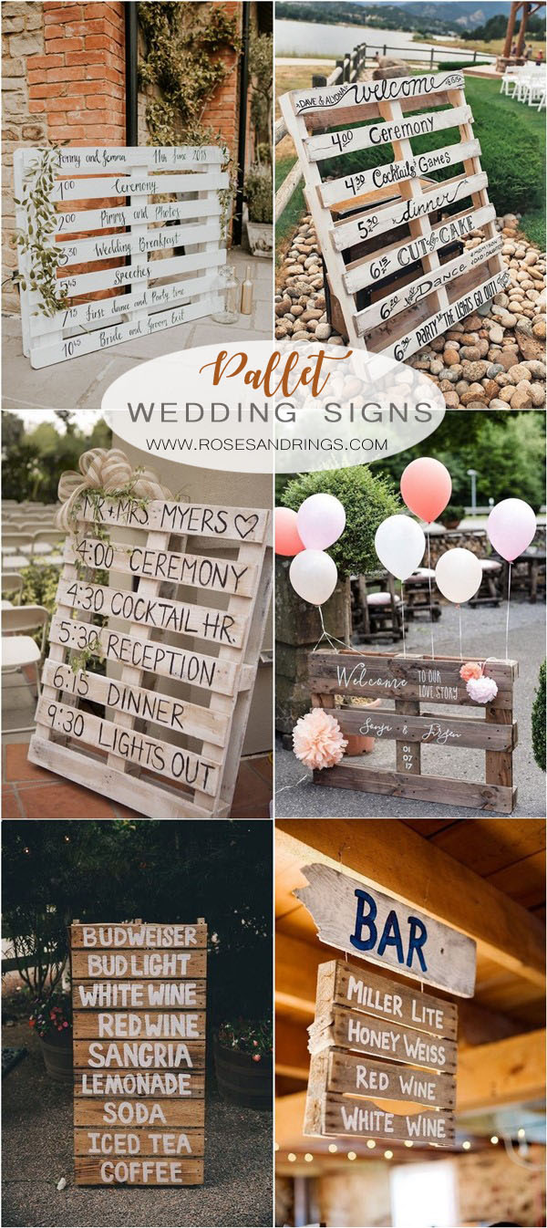 rustic wooden pallet wedding sign ideas