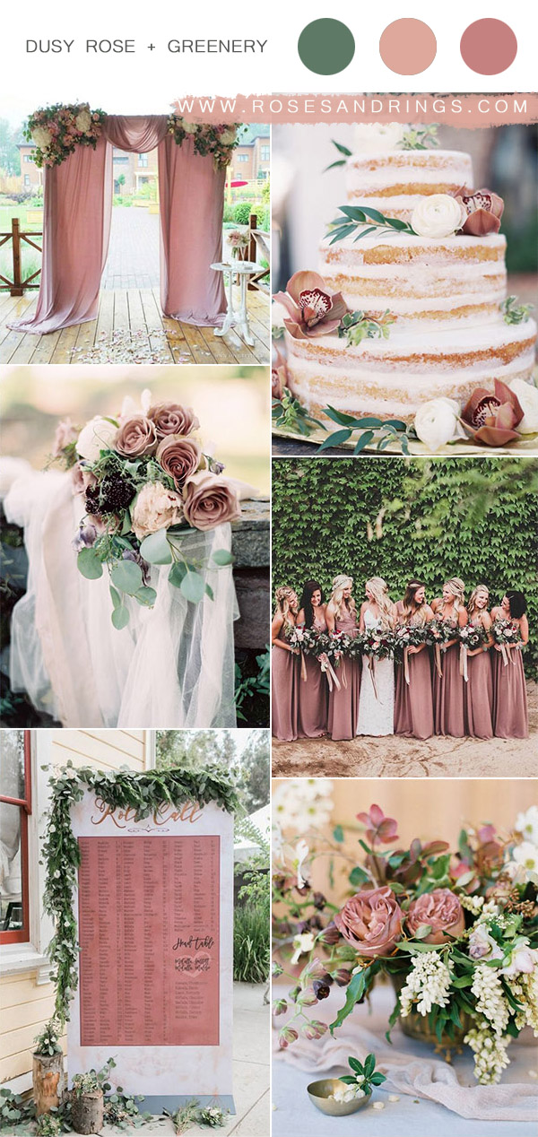 Rose and Greenery Spring and Summer Wedding Color Trend