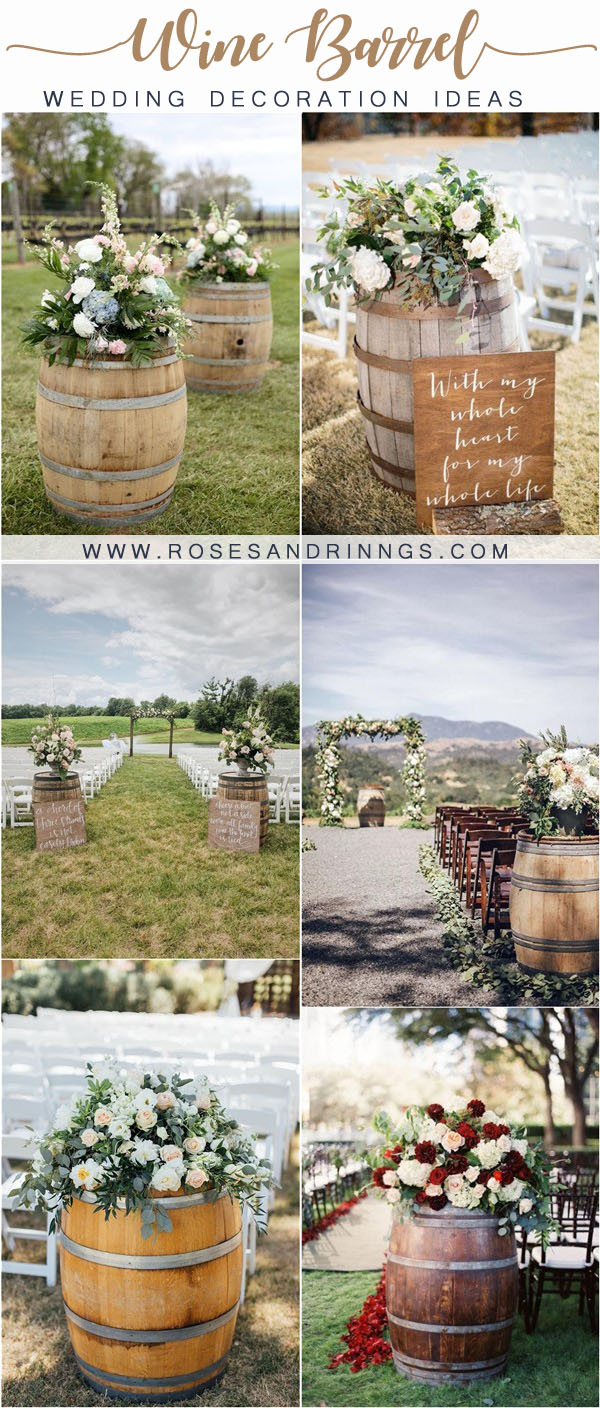 rustic country wine barrel wedding decor ideas