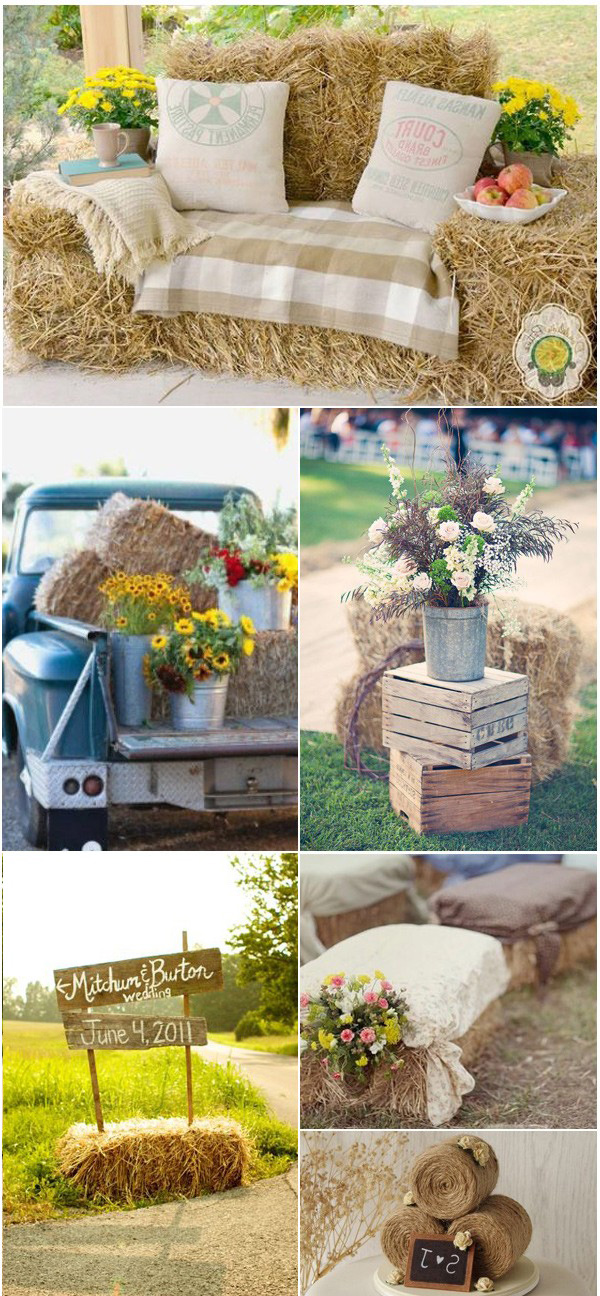 Chic Country Hay Bales Wedding Ideas for Outdoor Wedding