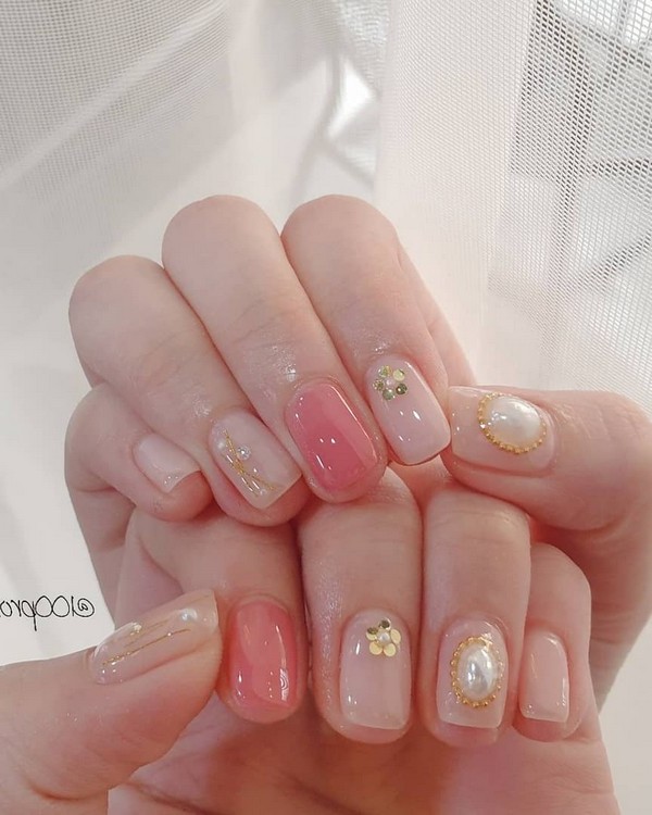 nail neutral summer pastel spring nails acrylic glitter advertisements natural french