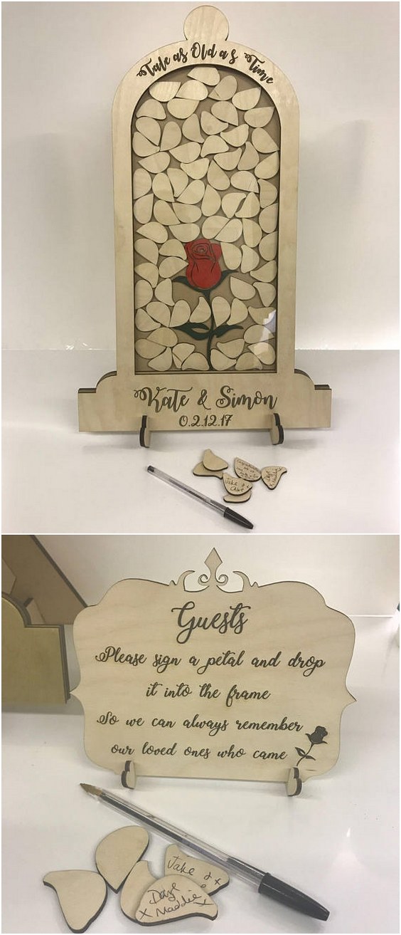 Beauty and the Beast themed Wedding drop box alternative guest book