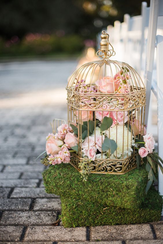 Birdcage florals for chair decor