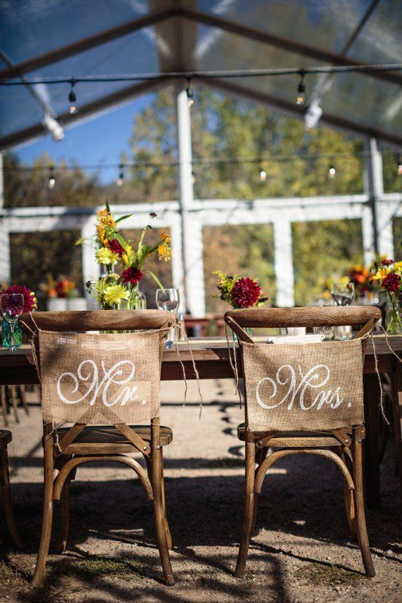 Burlap Wedding Chair Decorations