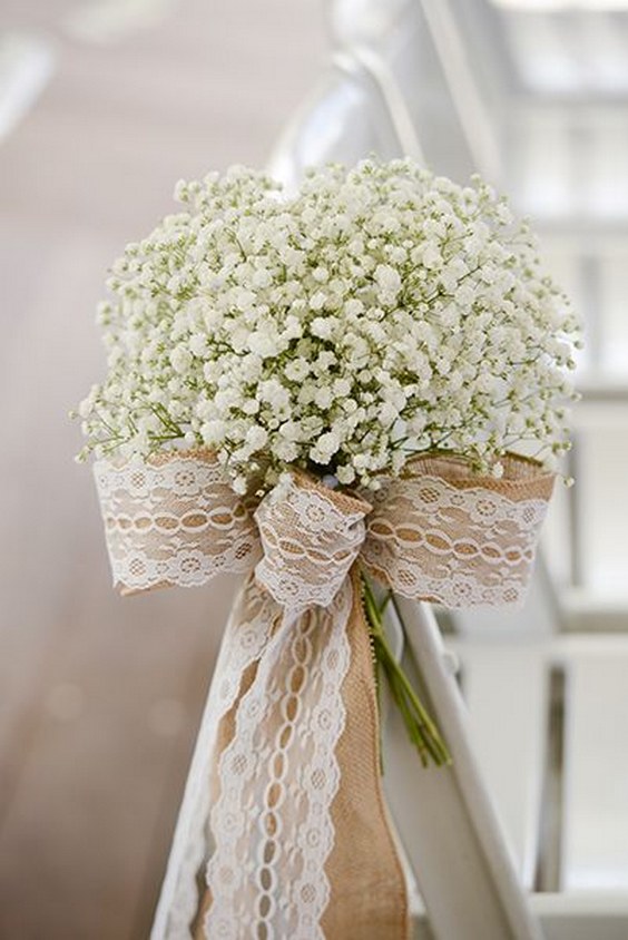 rustic lace and burlap wedding chair decor