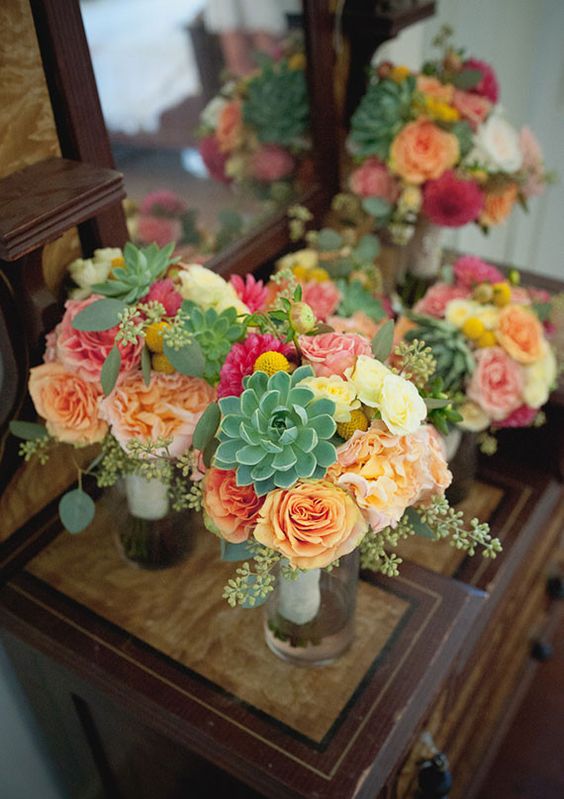 Colorful modern Mexican bouquets