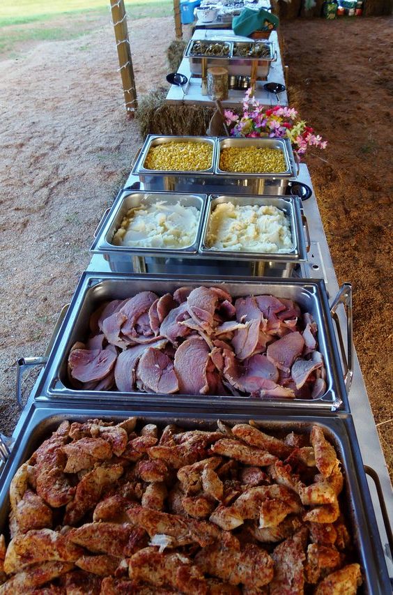 Barbecue Buffet Reception Dinner with Chalkboard Menu