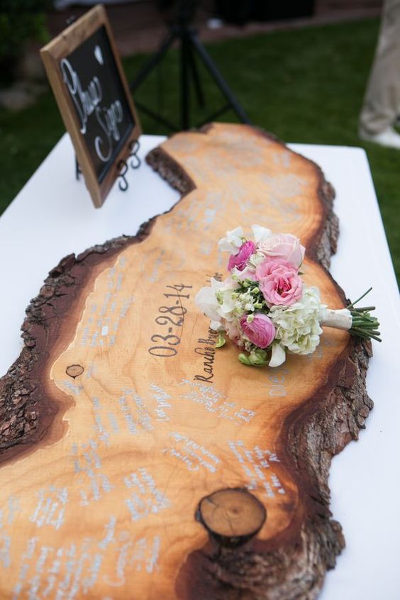 Custom Wooden Slab made for a unique Guest Book