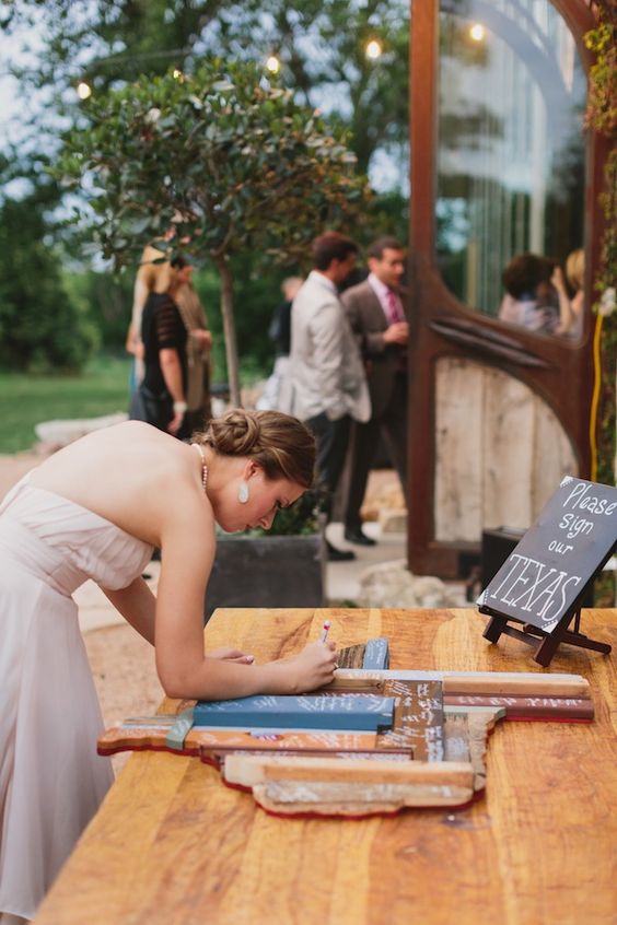 DIY Texas wedding guestbook