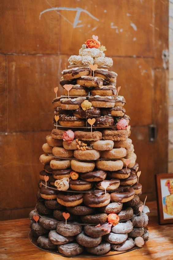 Donut tower as wedding cake alternative