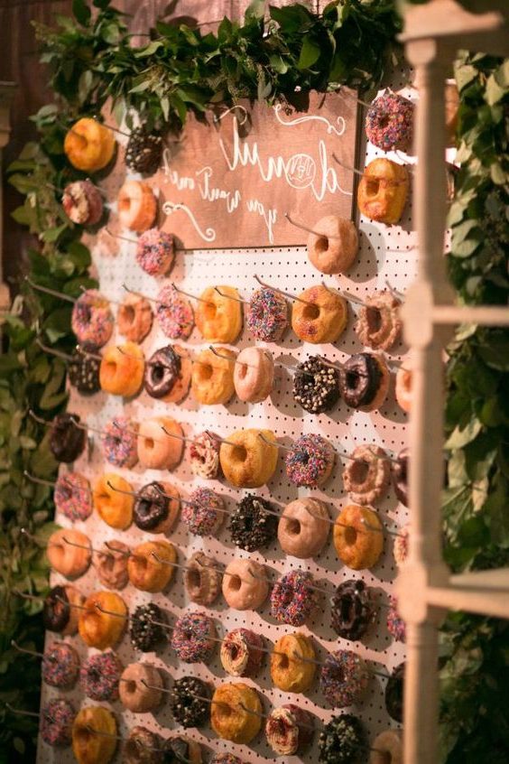 Donut wall wedding desset bar