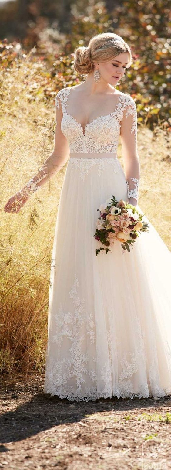 Essense of Australia Fall Wedding Dress with Long Sleeves