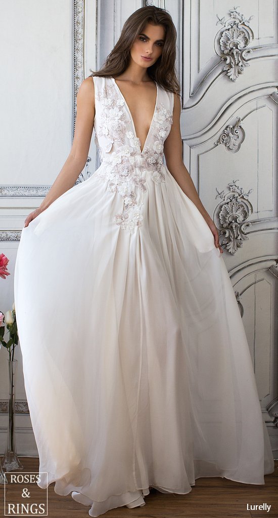 Lurelly bohemian wedding dress floral-embellished-silk