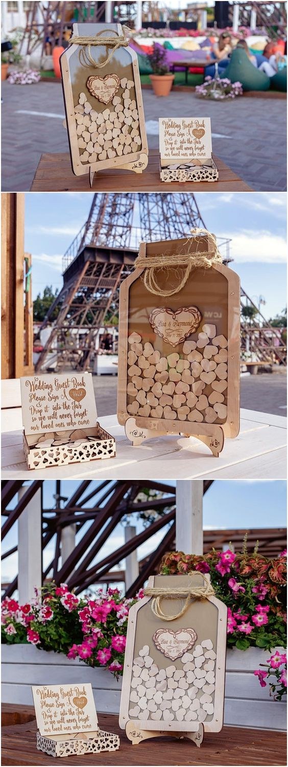 Mason Jar Drop Box guest book for wedding