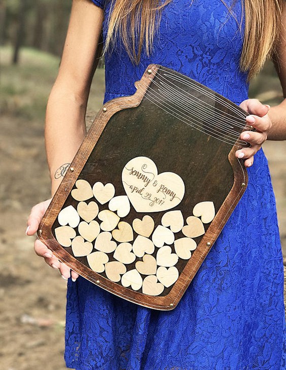 Mason Jar Drop Wedding Guest Book