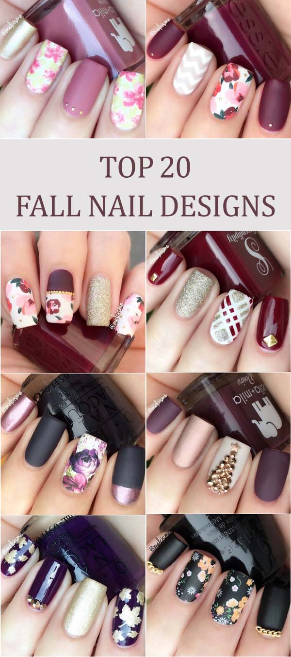 24 Trendy Fall Nail Art Designs 2023 Roses & Rings