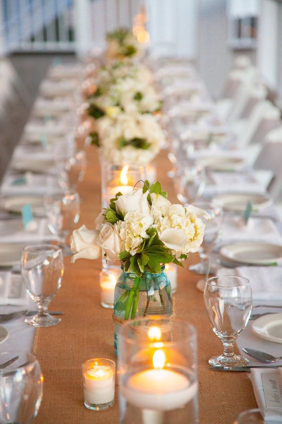 Natural Burlap Wedding Table Runner