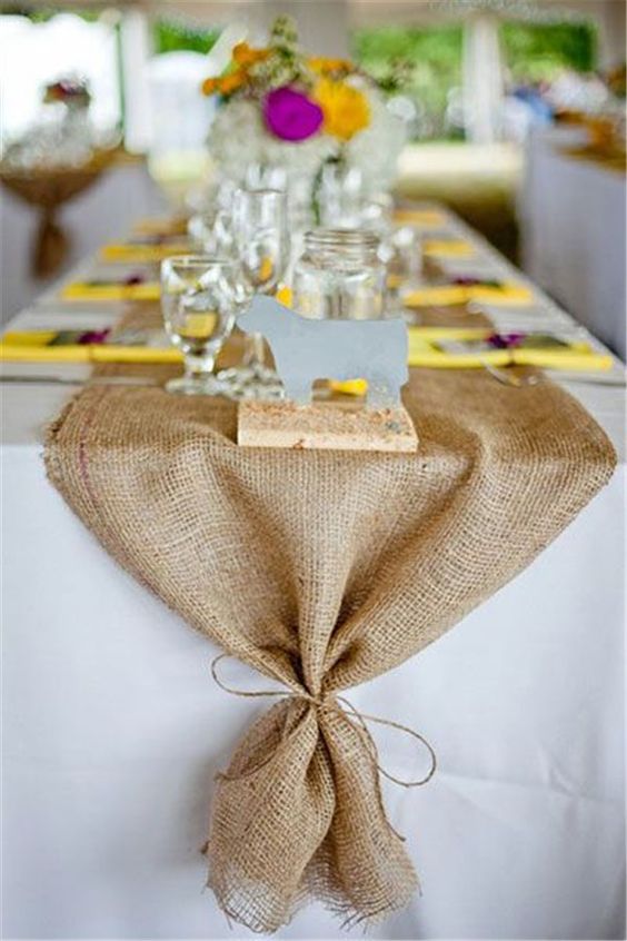 Rustic Burlap Wedding Table Ideas