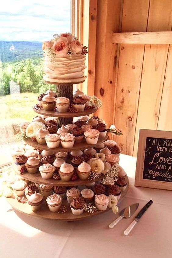 Rustic Cupcake Stand 5 Tier Tower for Donuts for Wedding