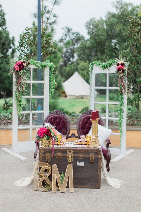 Rustic vintage sweetheart wedding table