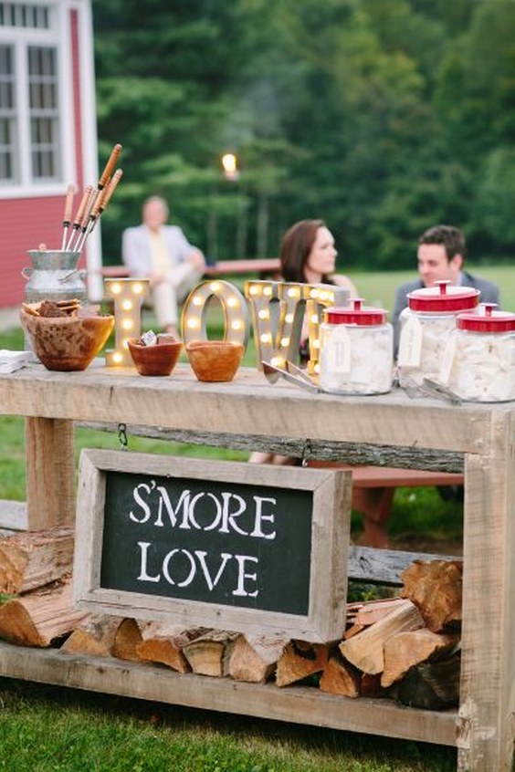 Rustic whimsical wedding bar