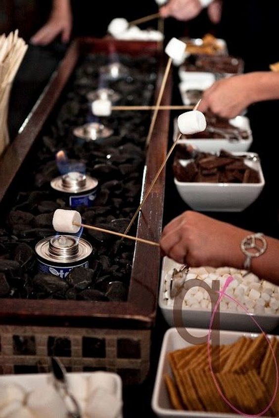 Smore Bar for rustic country wedding