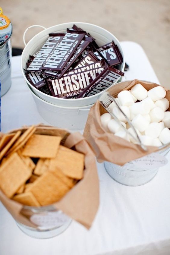 Smores at the Fire Pit , outdoor wedding