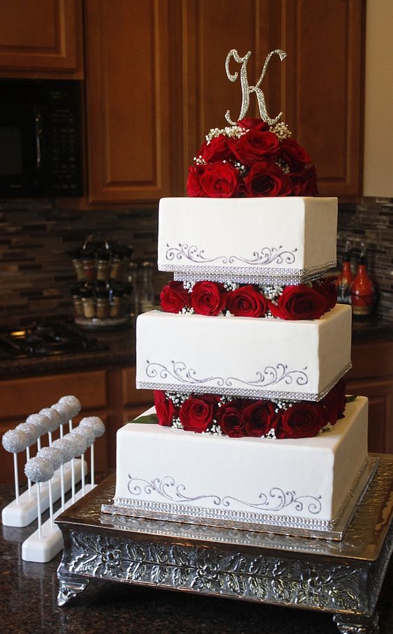 Top 20 Square Wedding Cakes That Wow Roses And Rings Part 2