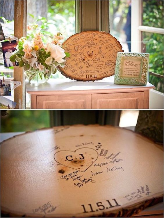 Tree Stump Wedding Guest Book